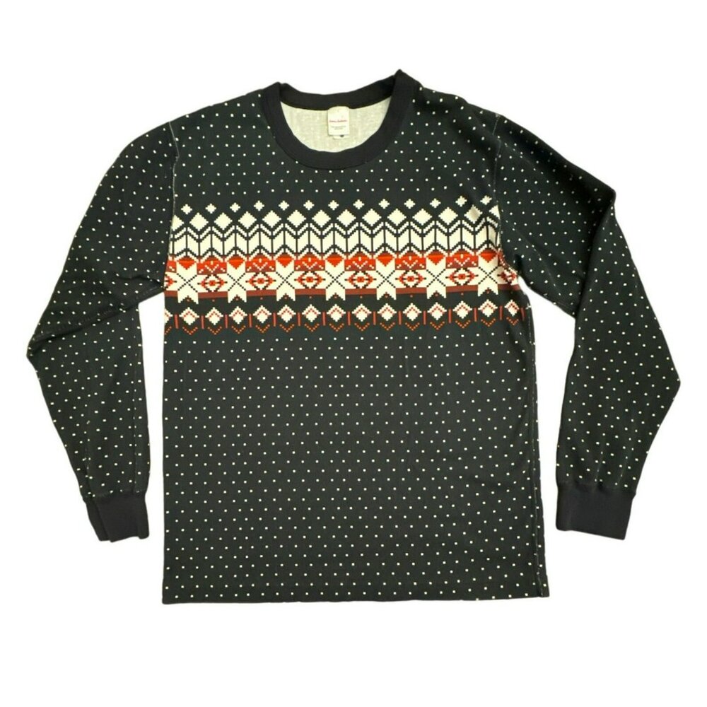 Hanna Andersson Long Sleeve Pajama Top Size Large Fair Isle Organic Cotton